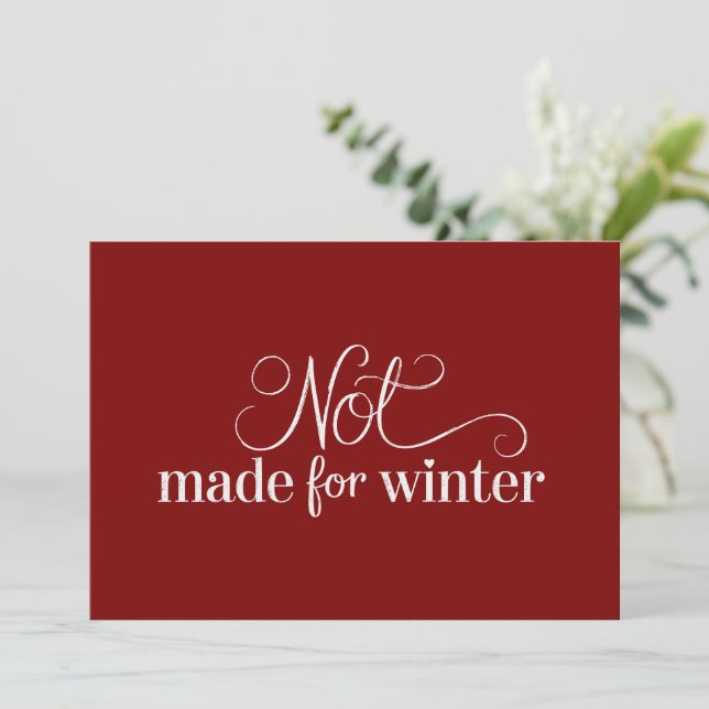 Invitation Pas fait pour l'hiver Saison cosy Noël Joyeux  (Debout devant)