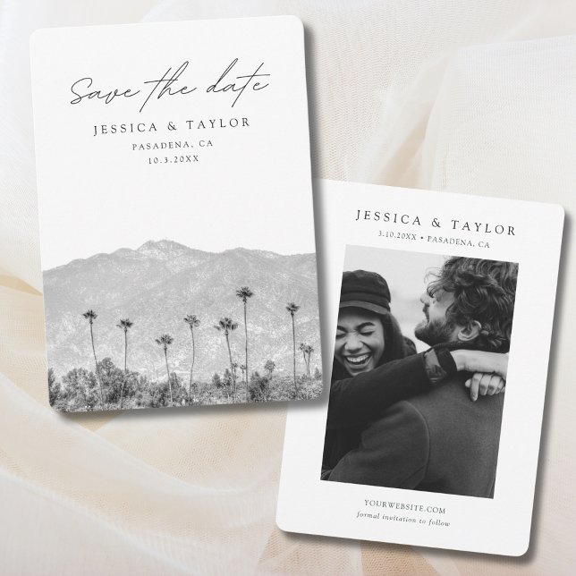 Invitation Pasadena Enregistrer la date Los Angeles Mariage (Pasadena Wedding Save the Date)