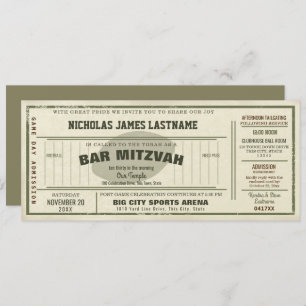 Invitation Pass Football vintage Bar Mitzvah