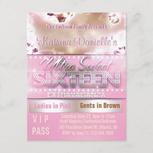 Invitation Passage du sweet sixteen VIP de lueur de diamant