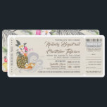 Invitation Passe d'embarquement | Ananas de plage | Billet Ma<br><div class="desc">Destination Tropicale,  Faire-part de mariage de Pass d'embarquement aérien - Billet avec RSVP en un.</div>