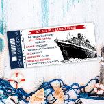 Invitation Passe d'embarquement bateau de croisière Invitatio<br><div class="desc">Billet d'entrée d'anniversaire de bateau de croisière Invitation</div>