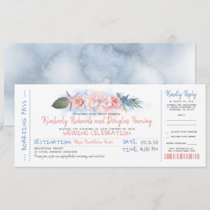 Invitation Passe d'embarquement   Plage tropicale   Billet Ma