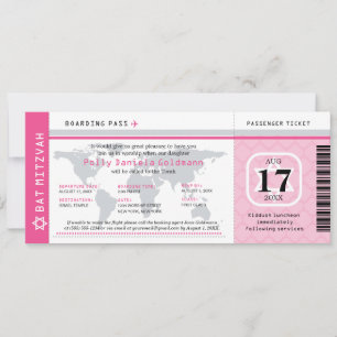 Invitation Passe d'embarquement pour voyageurs Bat mitzvah ro