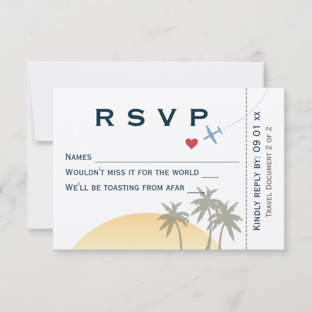 Invitation Passe d'embarquement vintage RSVP sur ecru (Devant)