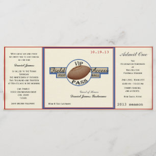 Invitation Passe vintage de football