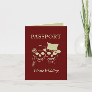 Invitation passeport à un mariage de pirate