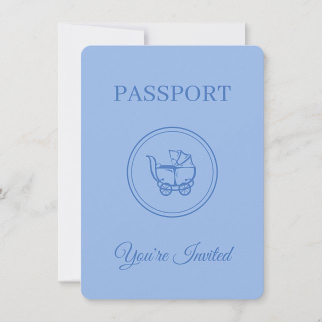Invitation Passeport Baby shower Aventure attend l'invitation (Devant)
