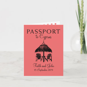 Invitation Passeport Chypre de Nissi Beach Mariage