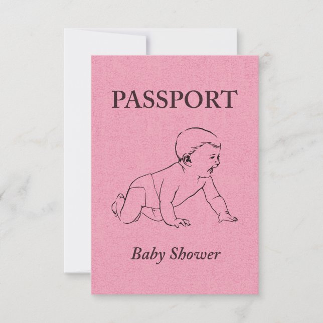 Invitation passeport de baby shower (Devant)