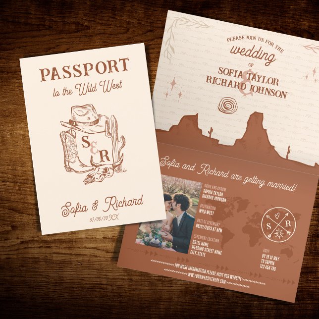 Invitation Passeport de Destination de Mariage Occidental Boh (Créateur téléchargé)