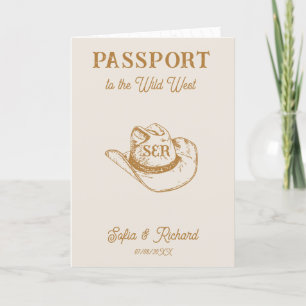 Invitation Passeport de destination Rustique Mariage Ouest