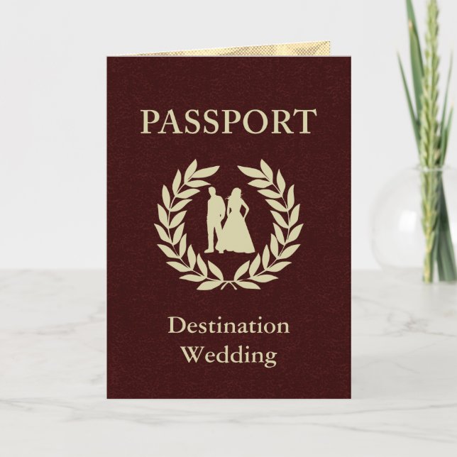 Invitation passeport de mariage de destination (Devant)