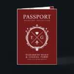 Invitation Passeport Destination Bourgogne Mariage<br><div class="desc">Passeport Voyage Destination Bourgogne Faire-part de mariage. Éléments correspondants disponibles.</div>