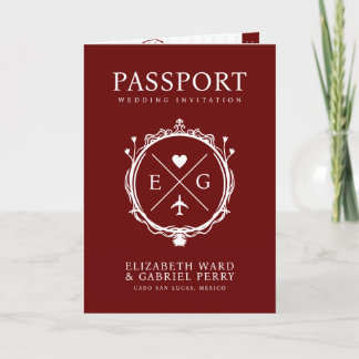 Invitation Passeport Destination Bourgogne Mariage