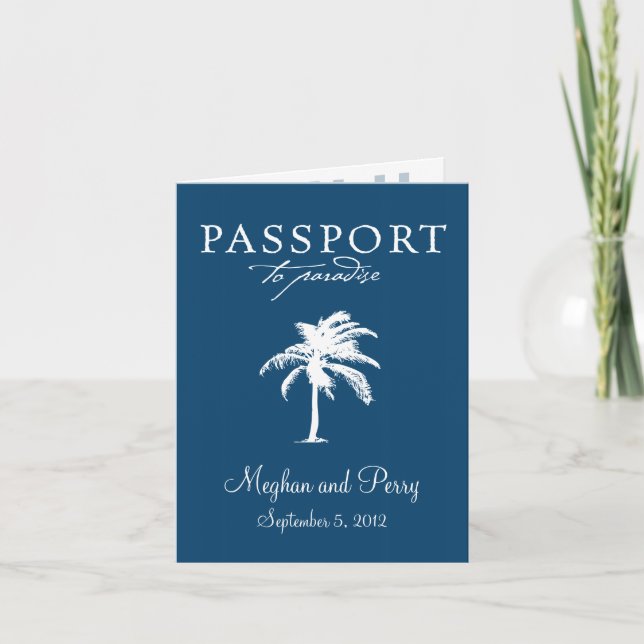 Invitation Passeport d'invitation de mariage en croisière (Devant)