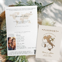 Passeport Faux Or Beige Italie Mariage Destination