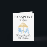 Invitation Passeport Grèce Voyage d'anniversaire Présente<br><div class="desc">Un amusant Passeport Invitation 18e anniversaire! Avez-vous besoin d'une façon amusante de faire un voyage en cadeau! Envoyez un passeport avec toutes les informations. Couleurs en blanc, or et bleu clair. Ceci est pour une Grèce, cependant si vous avez un certain lieu ou schéma de couleurs, s'il vous plaît me...</div>