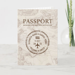 Invitation Passeport Mariage & Baptême Grèce Nouveau