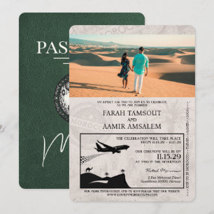 Invitation Passeport Mariage Maroc Vert