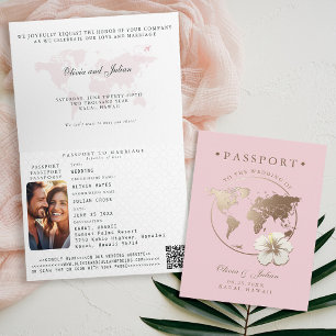 Invitation Passeport Mariage Tropical Destination Hibiscus