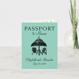 Invitation Passeport pour Cancun Mexique Mariage