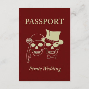 Invitation passeport pour un mariage pirate