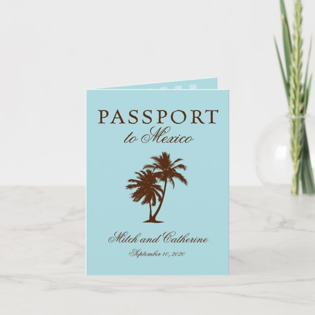 Invitation Passeport Riviera Maya Mexique | MARIAGE (Devant)