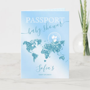 Invitation Passeport Voyage Garçon Baby shower Aventure comme