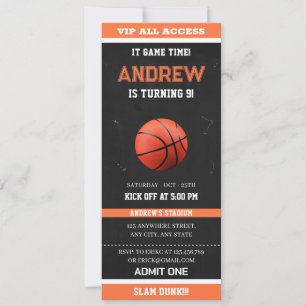 Invitation Passes d'entrée pour la partie de basket-ball étoi