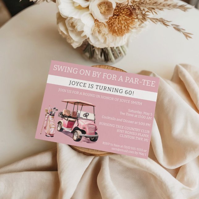 Invitation Passez pour une fête d'anniversaire Par-Tee, thème (Créateur téléchargé)