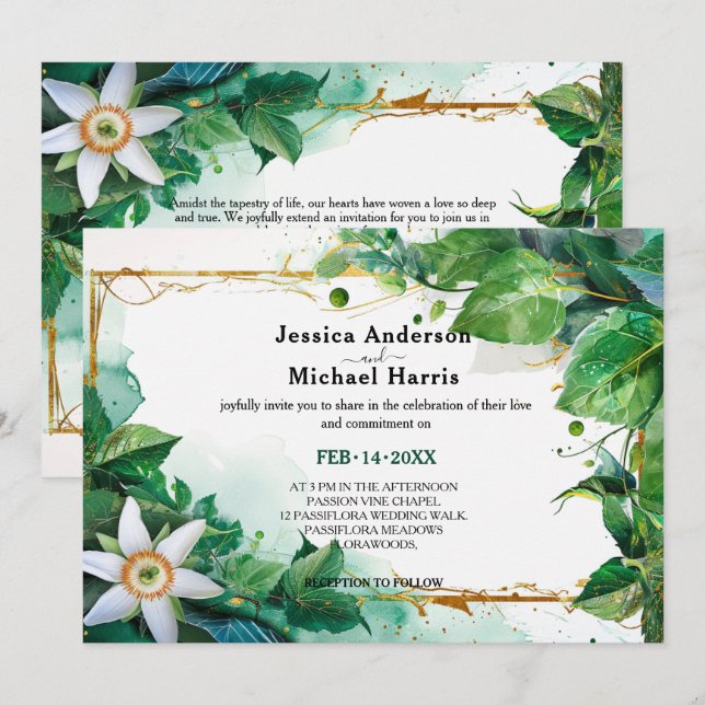 Invitation 💍 Passiflora Sérénité (Devant / Derrière)