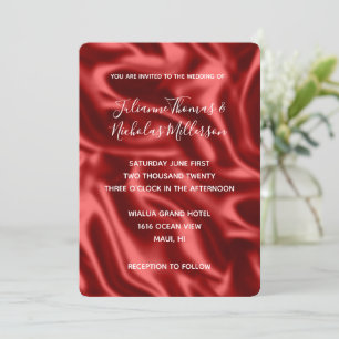 Invitation Passion Red Faux Satin Mariage