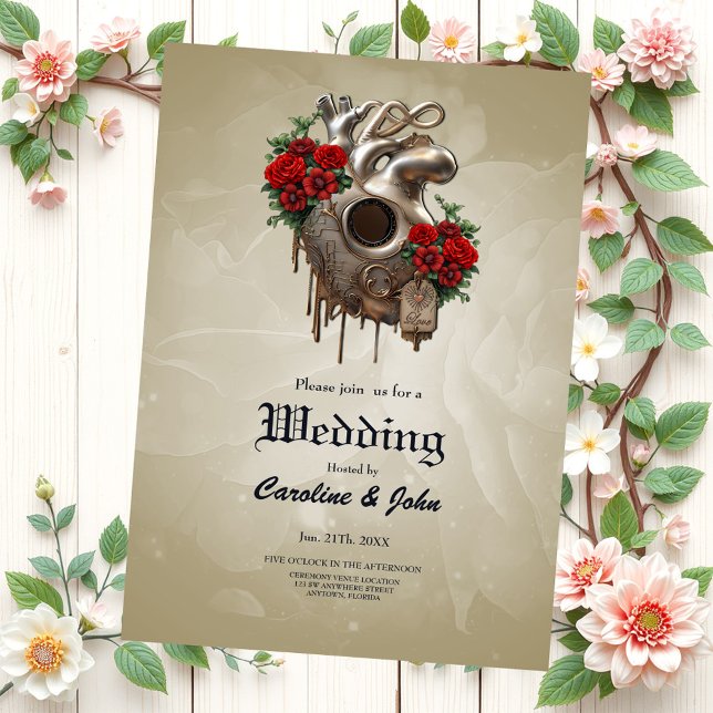 Invitation Passion Steampunk, le Coeur mécanique de l'Amour. (Créateur téléchargé)