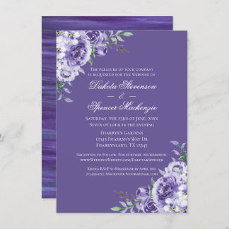 Invitation Passion violette | Violet Lavande de prune brosse