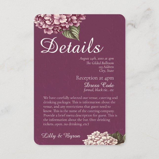 Invitation PASSION | Wedding Detail Invite (Devant)