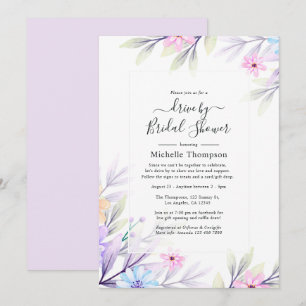 Invitation Pastel Aquarelle Floral Drive Par Douche