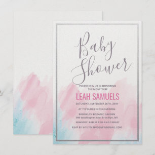 Invitation pastel aquarelle pour Baby Shower