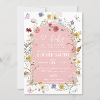 Invitation Pastel Baby in Bloom Baby shower Fleur sauvage