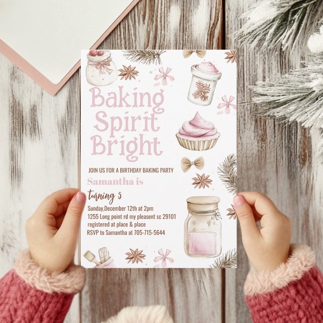 Invitation Pastel Baking Spirit Bright Christmas Cookie Birth (Créateur téléchargé)