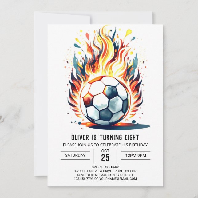 Invitation Pastel Ball Football éditable Anniversaire (Devant)