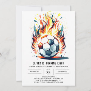 Invitation Pastel Ball Football éditable Anniversaire