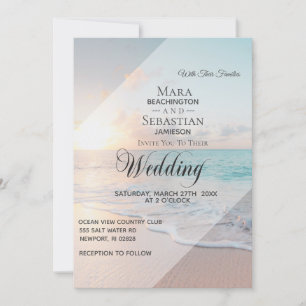 Invitation *~* Pastel Beach Sunset Sunrise Mariage