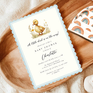 Invitation Pastel bleu petit canard Baby shower