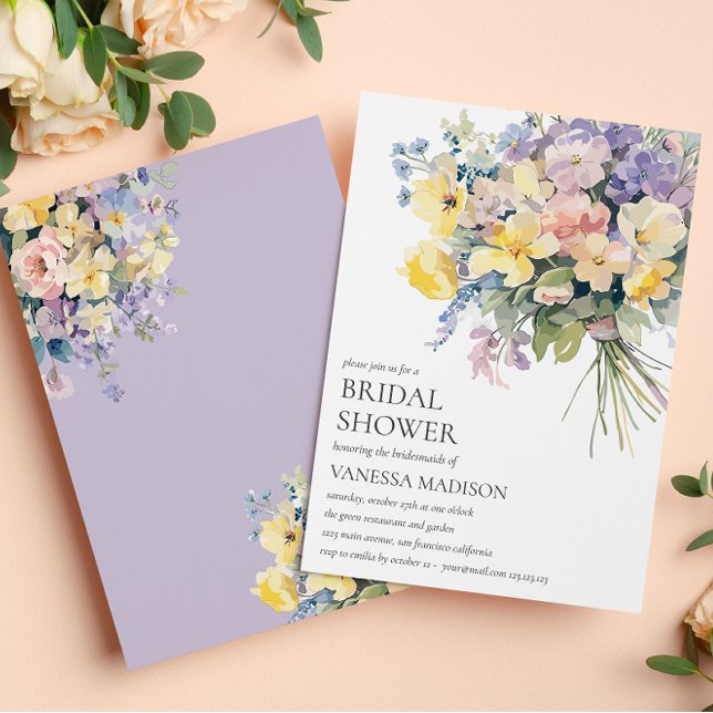 Invitation Pastel Bloom BRIDE BOUQUET FÊTE DES MARIÉES (Créateur téléchargé)