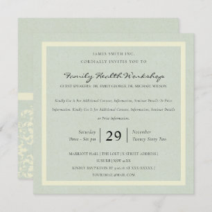 INVITATION PASTEL BLUE WHITE DAMASK ÉVÉNEMENT D'ATELIER CLASS