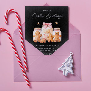 Invitation Pastel Blush Cookie Exchange Noël Party