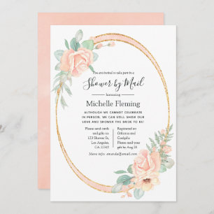 Invitation Pastel Blush Floral Baby ou Fête des mariées par l