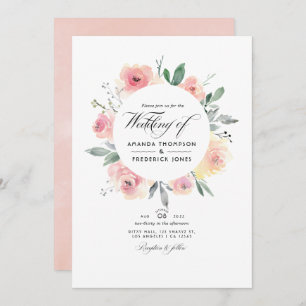 Invitation Pastel Blush rose Mariage photo