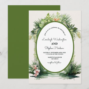 Invitation Pastel Boho Arc Floral Mariage tropical
